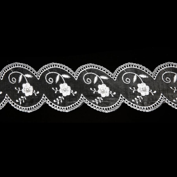 İNCİLİ ORGANZE GÜPÜR 8083 9MT-BEYAZ