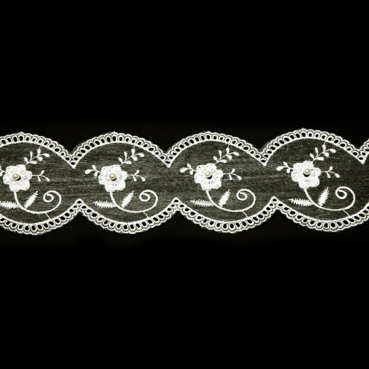 İNCİLİ ORGANZE GÜPÜR 8083 9MT-KREM