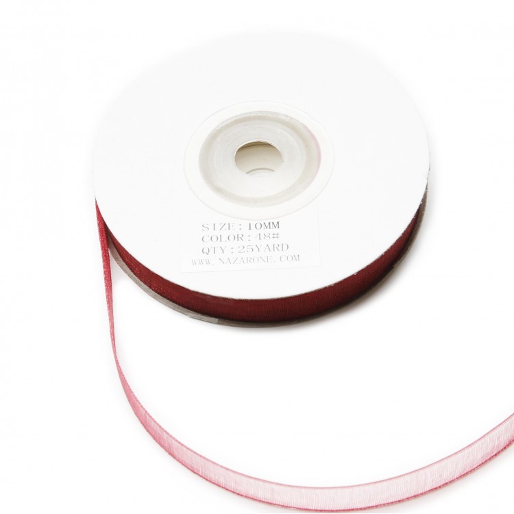 ORGANZE KURDELE 1CM/23MT-BORDO(1007)