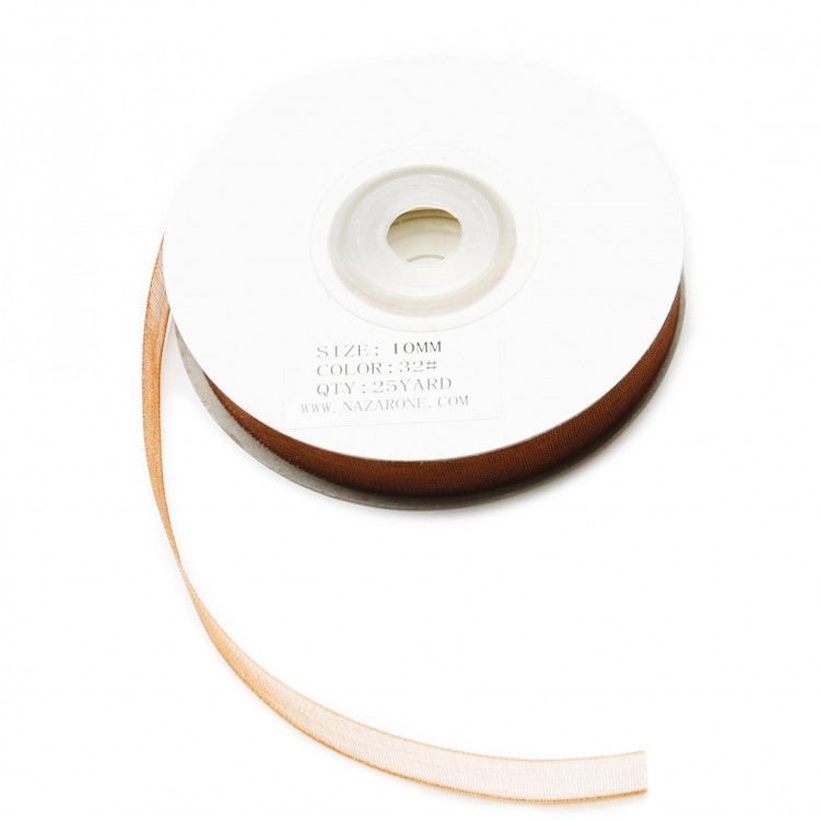 ORGANZE KURDELE 1CM/23MT-KAHVERENGİ(208)