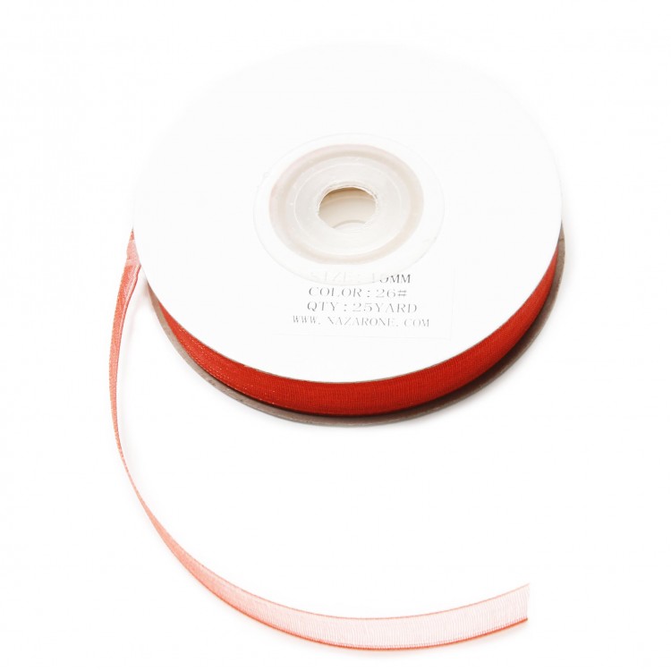 ORGANZE KURDELE 1CM/23MT-KIRMIZI(1102)