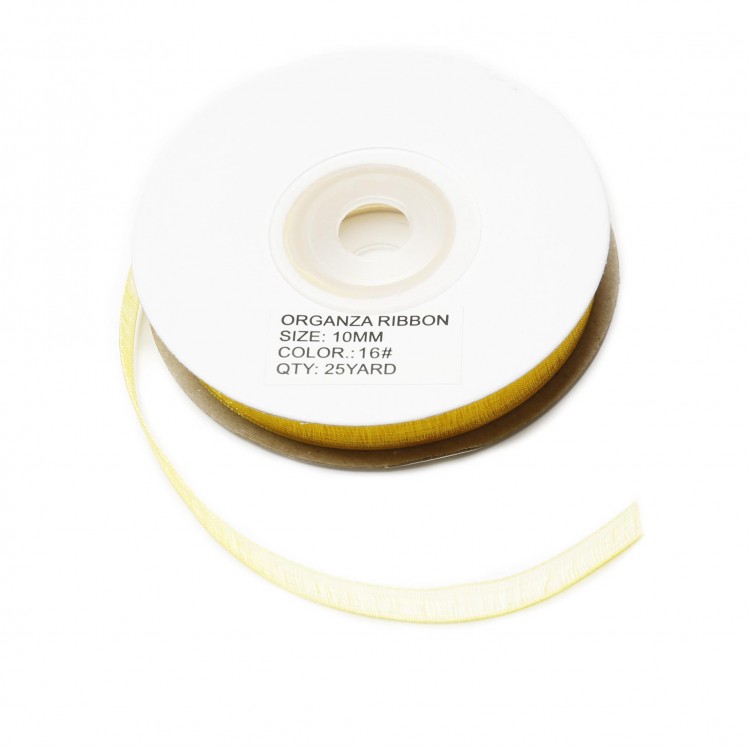 ORGANZE KURDELE 1CM/23MT-SARI(412)