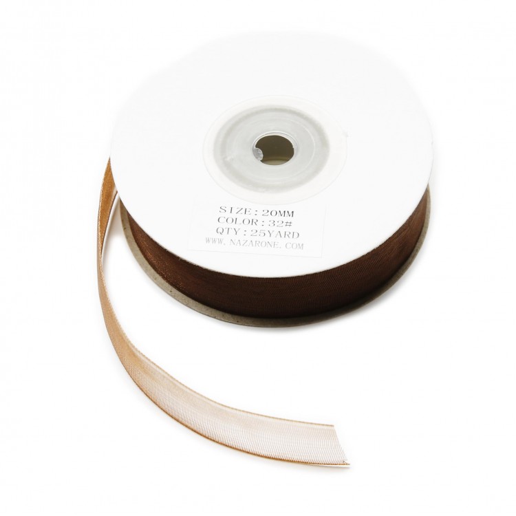 ORGANZE KURDELE 2CM-23MT-KAHVERENGİ(208)