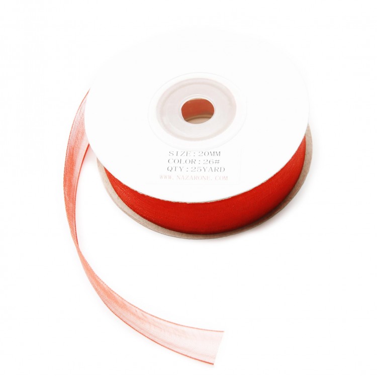 ORGANZE KURDELE 2CM-23MT-KIRMIZI(1102)