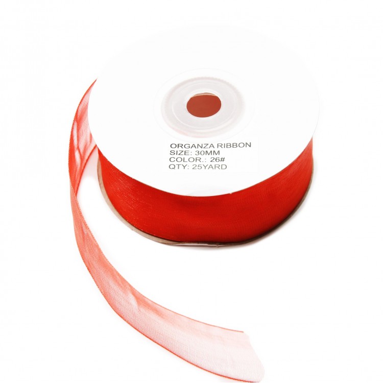 ORGANZE KURDELE 3CM-23MT-KIRMIZI(1102)