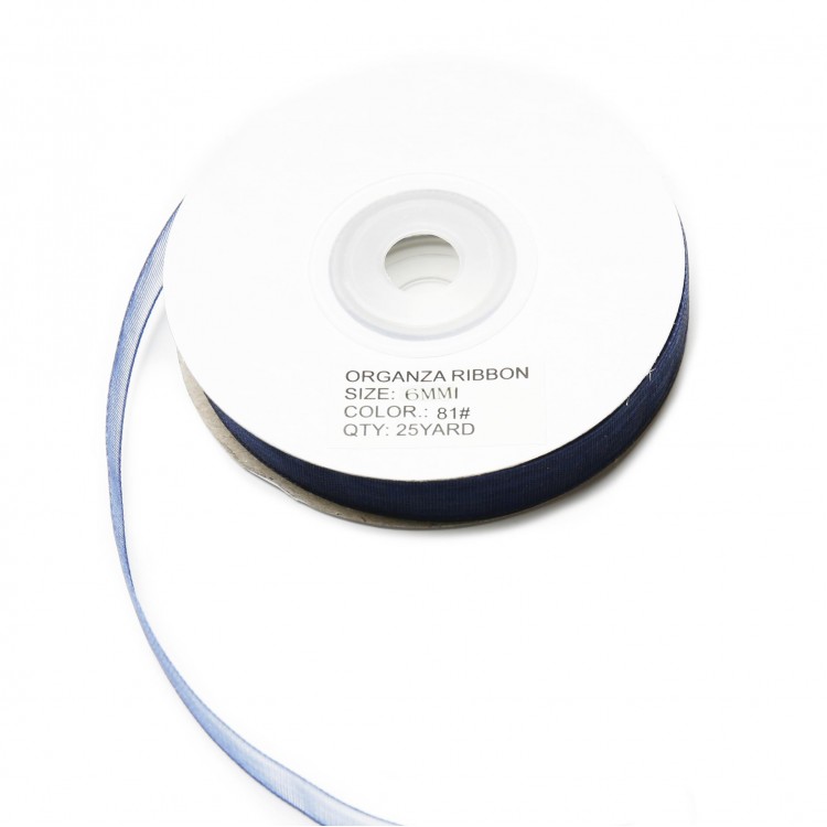 ORGANZE KURDELE 6MM/23MT-LACİVERT(1111)