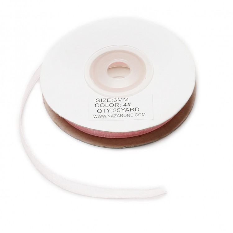 ORGANZE KURDELE 6MM/23MT-PEMBE(503)