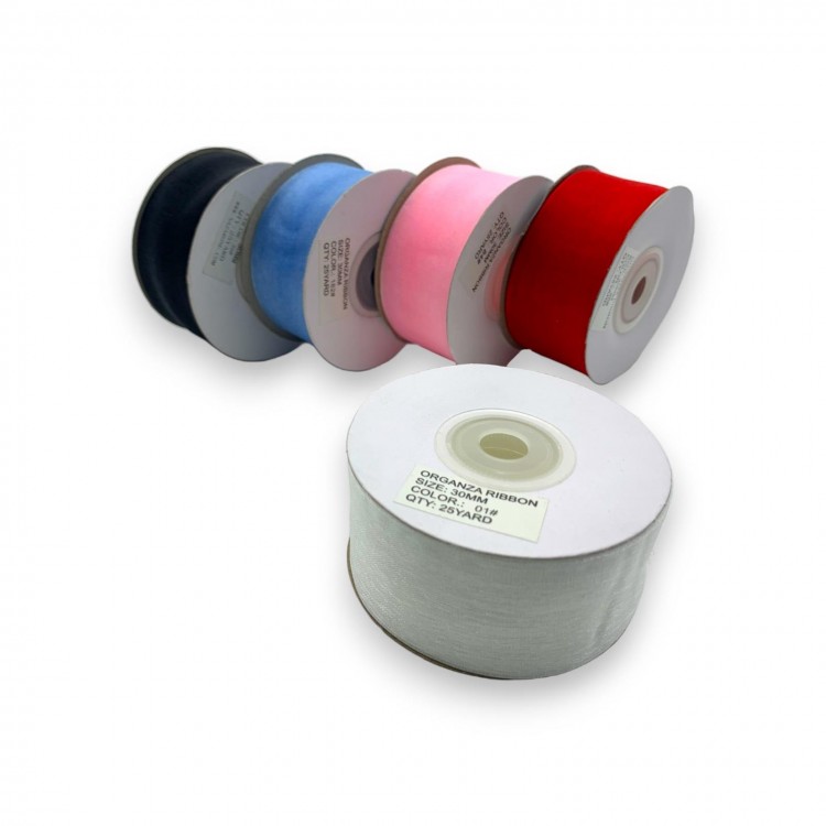 ORGANZE KURDELE SETİ 3CM/23MT 5 ADET (SET 1)