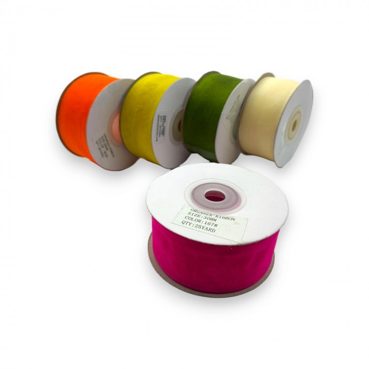 ORGANZE KURDELE SETİ 3CM/23MT 5 ADET (SET 2)