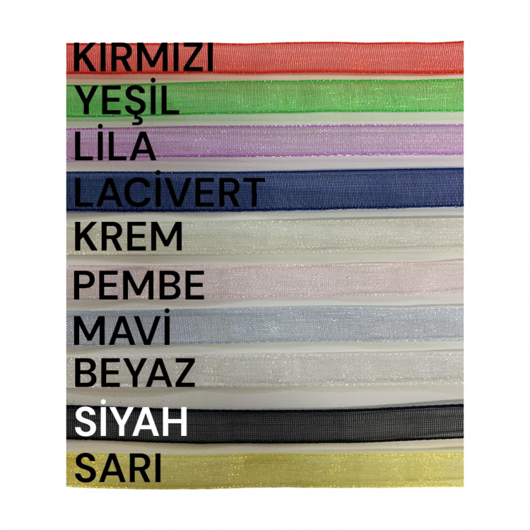 ORGANZE KURDELE SETİ 6MM/23MT 10 ADET (SET 1)