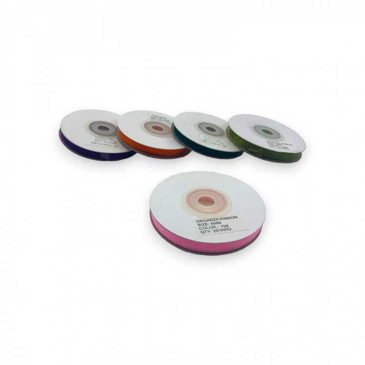 ORGANZE KURDELE SETİ 6MM/23MT 5 ADET (SET 3)