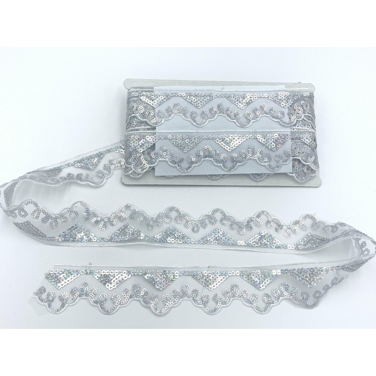 ORGANZE PUL DANTEL 3703(13-657) 13,5MT-GÜMÜŞ