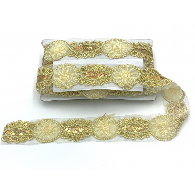 ORGANZE PUL DANTEL 3717A(A8-1643) 13,5MT-KREM