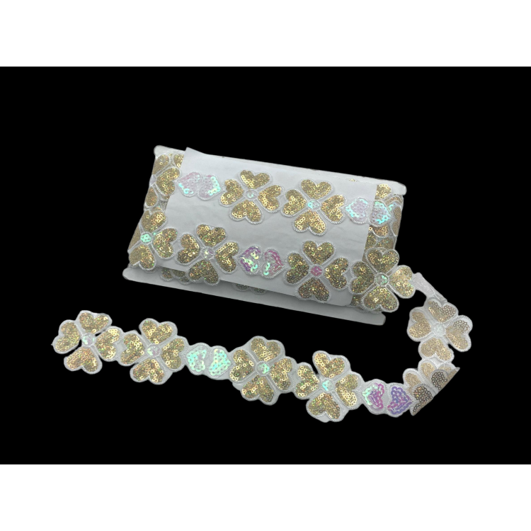 ORGANZE PUL DANTEL 4067(13-1683) 13,5MT-BEYAZ ALTIN