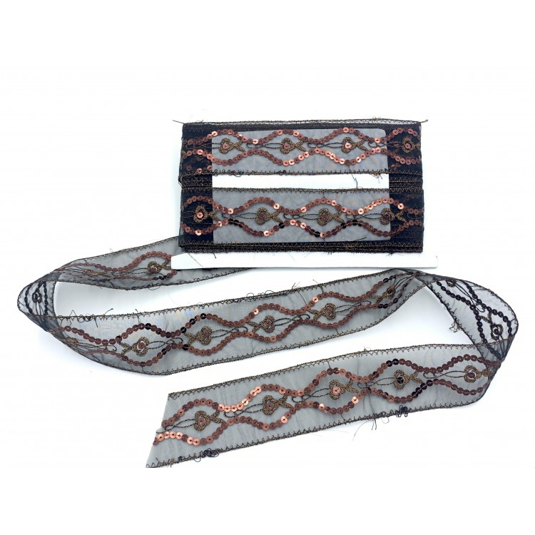 ORGANZE PUL DANTEL 638 13,5MT-KAHVERENGİ ORGANZE PUL DANTEL 638 13,5MT-KAHVERENGİ