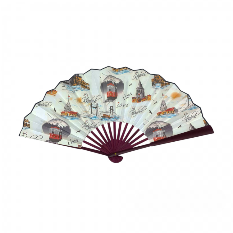 ÖZEL BASKILI BÜYÜK AHŞAP YELPAZE NO:877-15