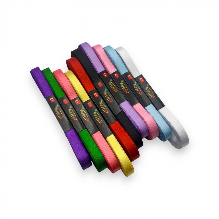 SATEN KURDELE SETİ 1CM/10MT 10 ADET (SET 1)